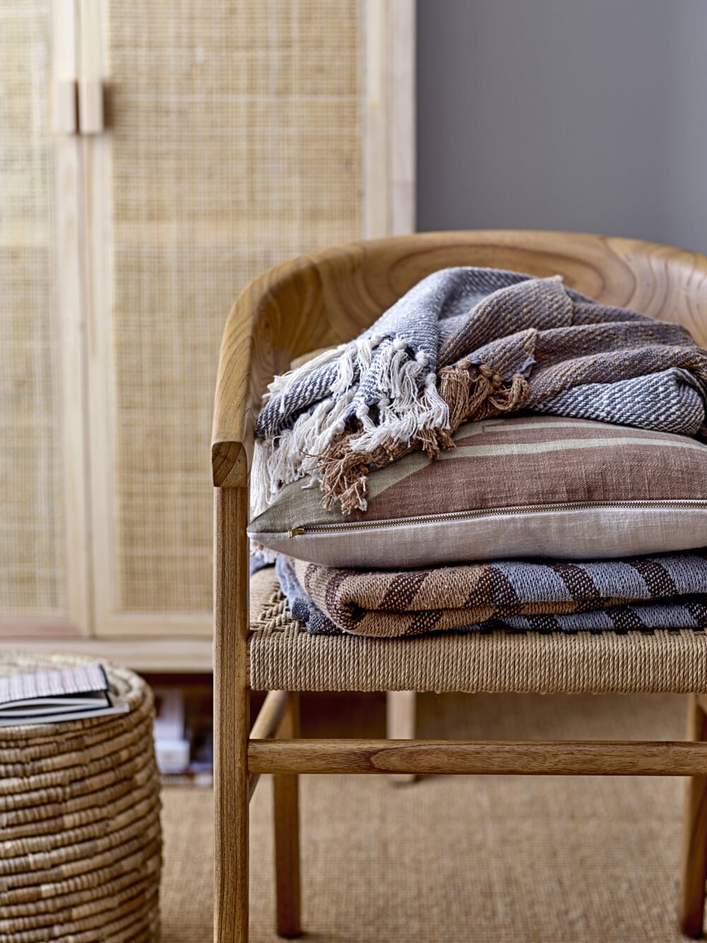 Eta Cushion, Brown, Cotton - Image 5