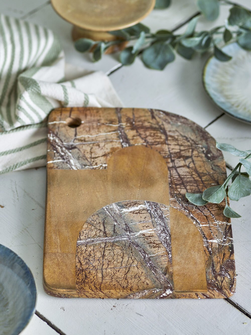 Abrianna Cutting Board, Brown, Marble - Image 4
