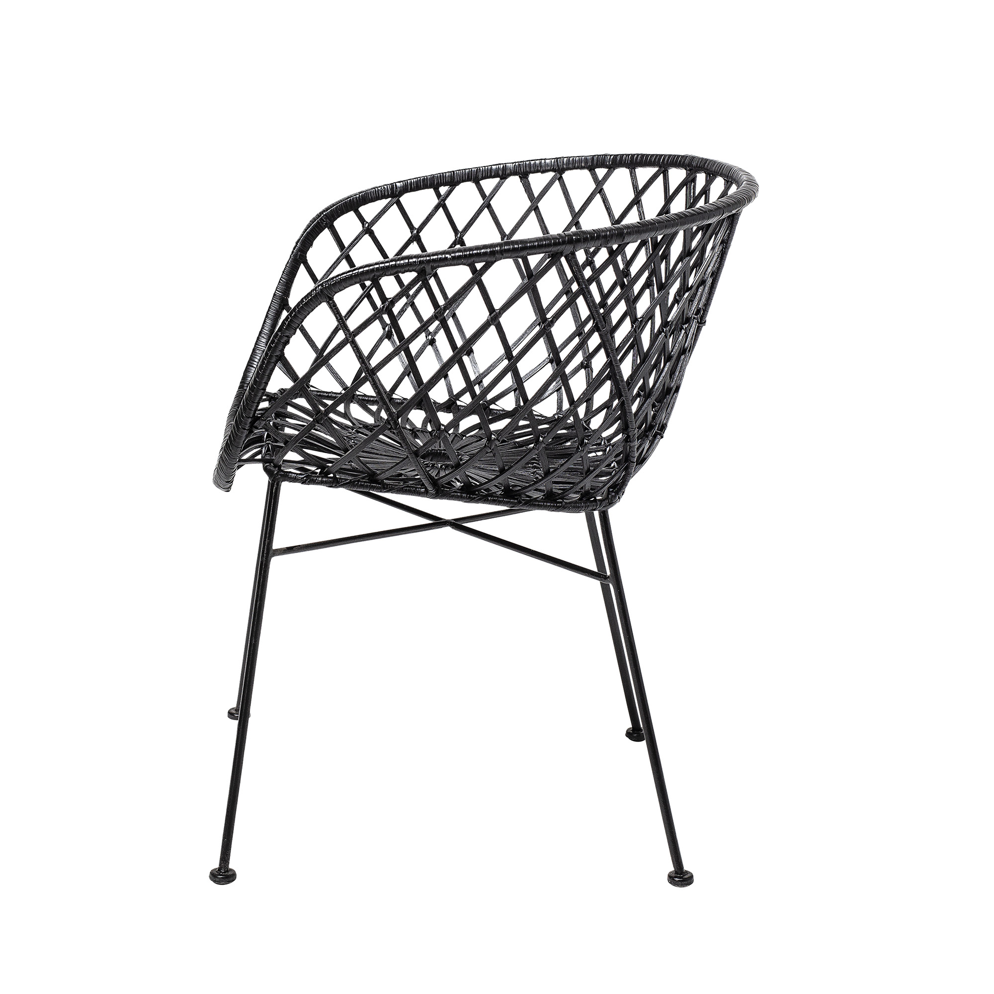 Kama Lounge Chair, Black, Rattan - Image 4