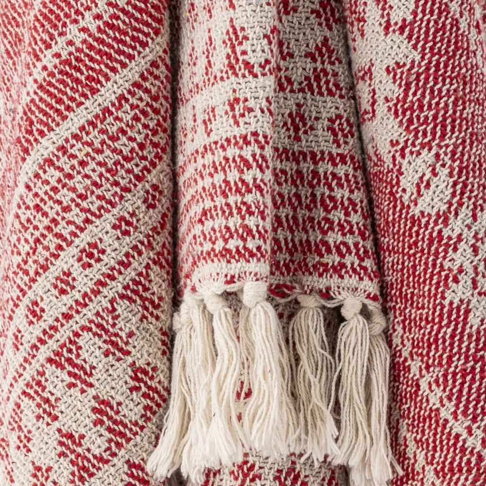 Oia Throw, Red, Recycled Cotton - Image 3