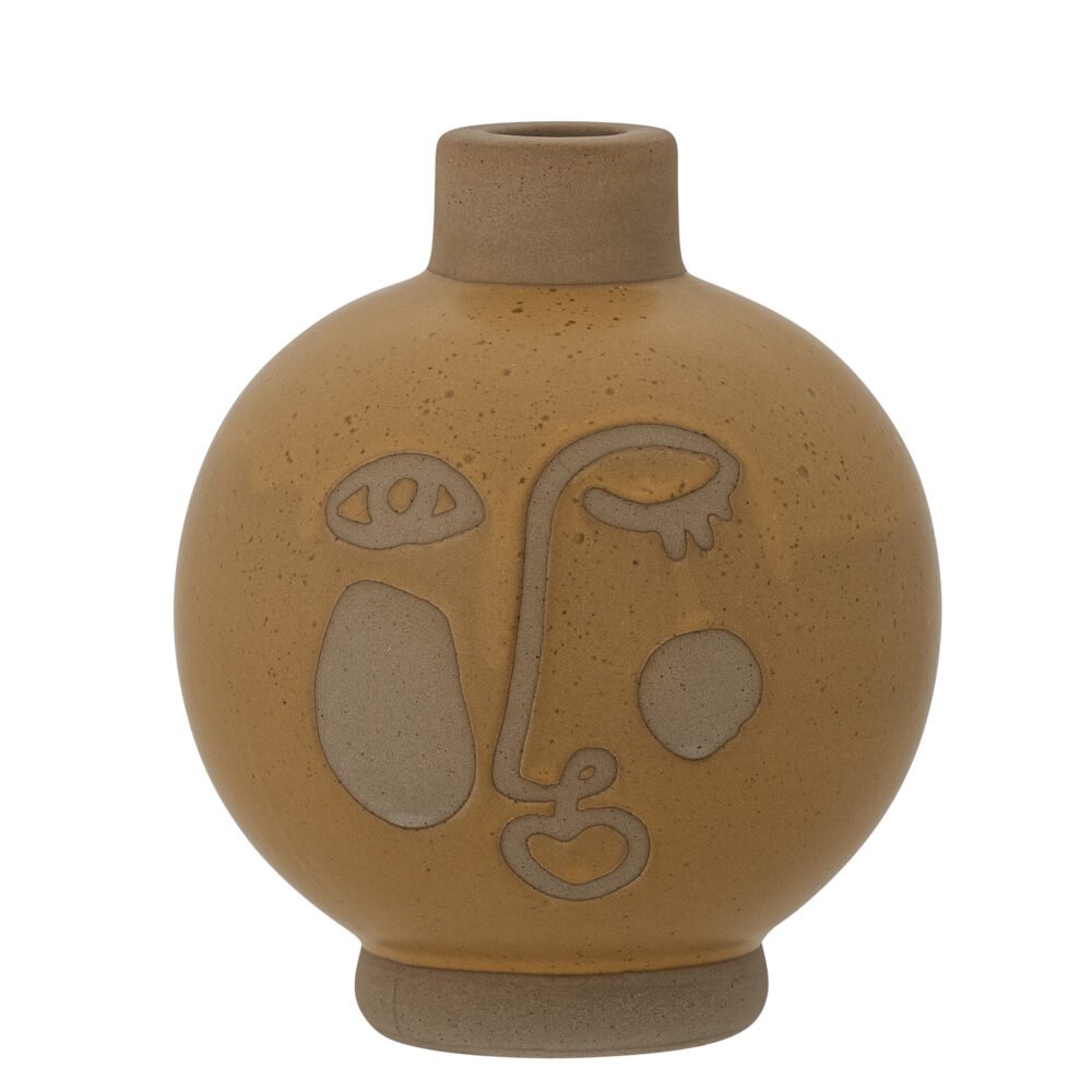 Jilian Candle Holder, Brown, Stoneware