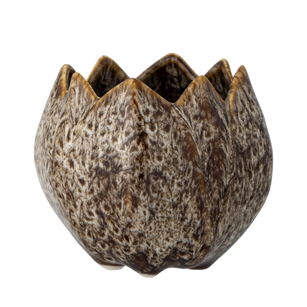 Elaya Flowerpot, Brown, Stoneware