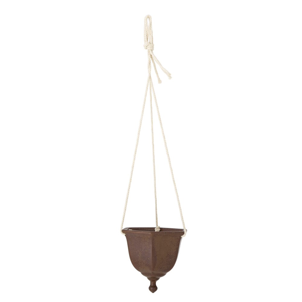 Angi Flowerpot, Hanging, Brown, Stoneware