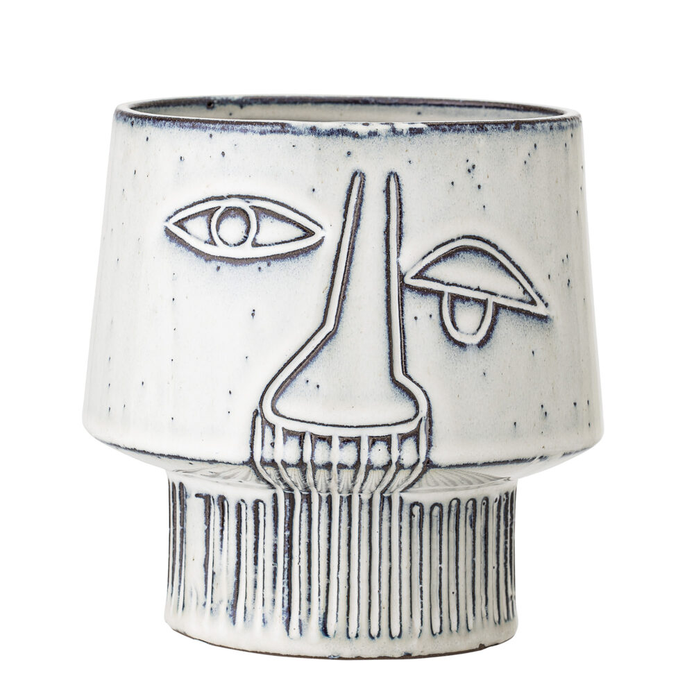 Sacad Flowerpot, White, Stoneware