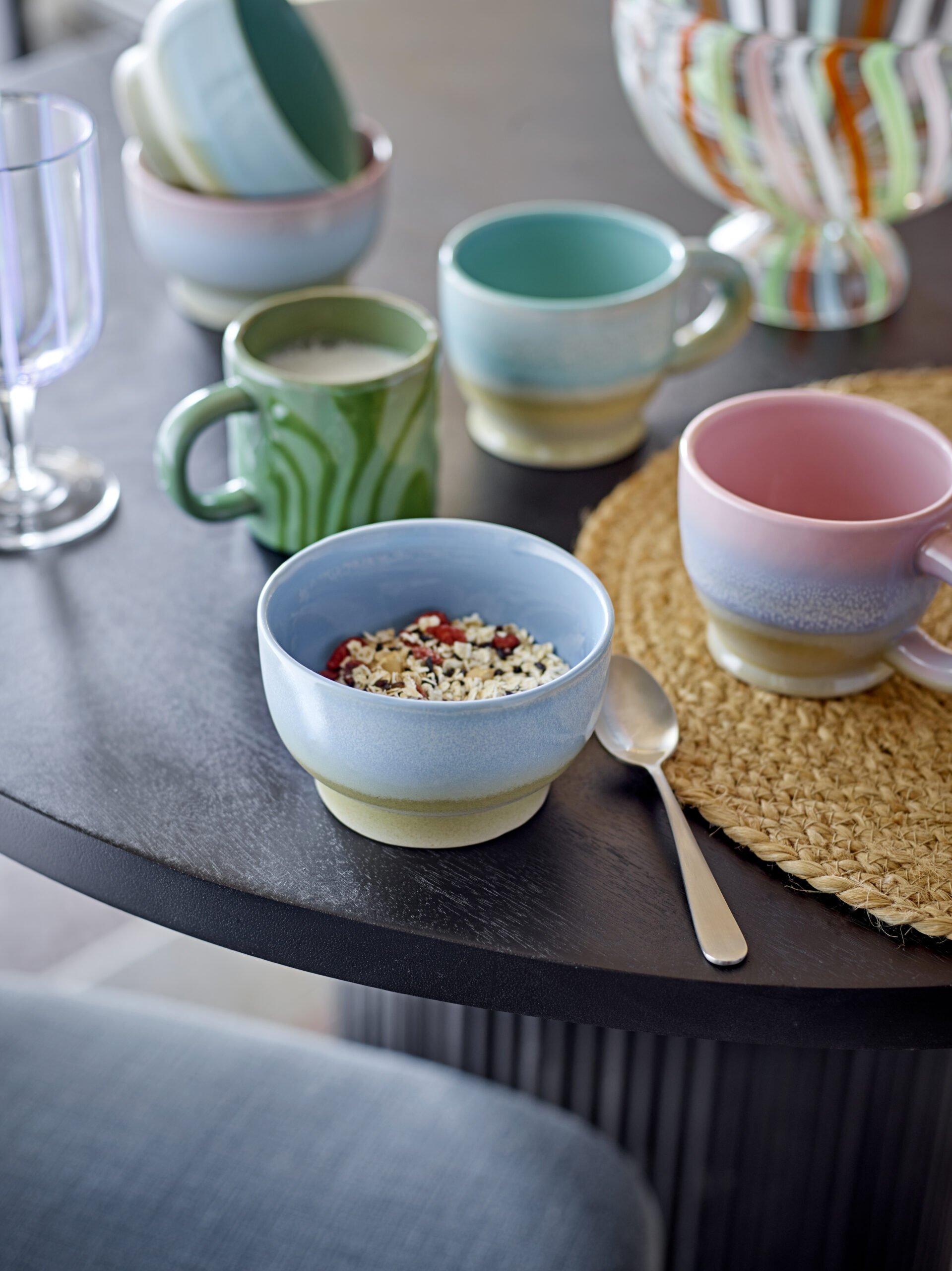 Safie Bowl, Blue, Stoneware - Image 3