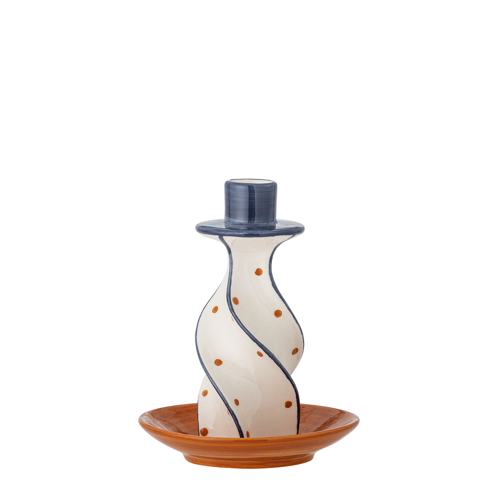 Kairi Candle Holder, Orange, Stoneware
