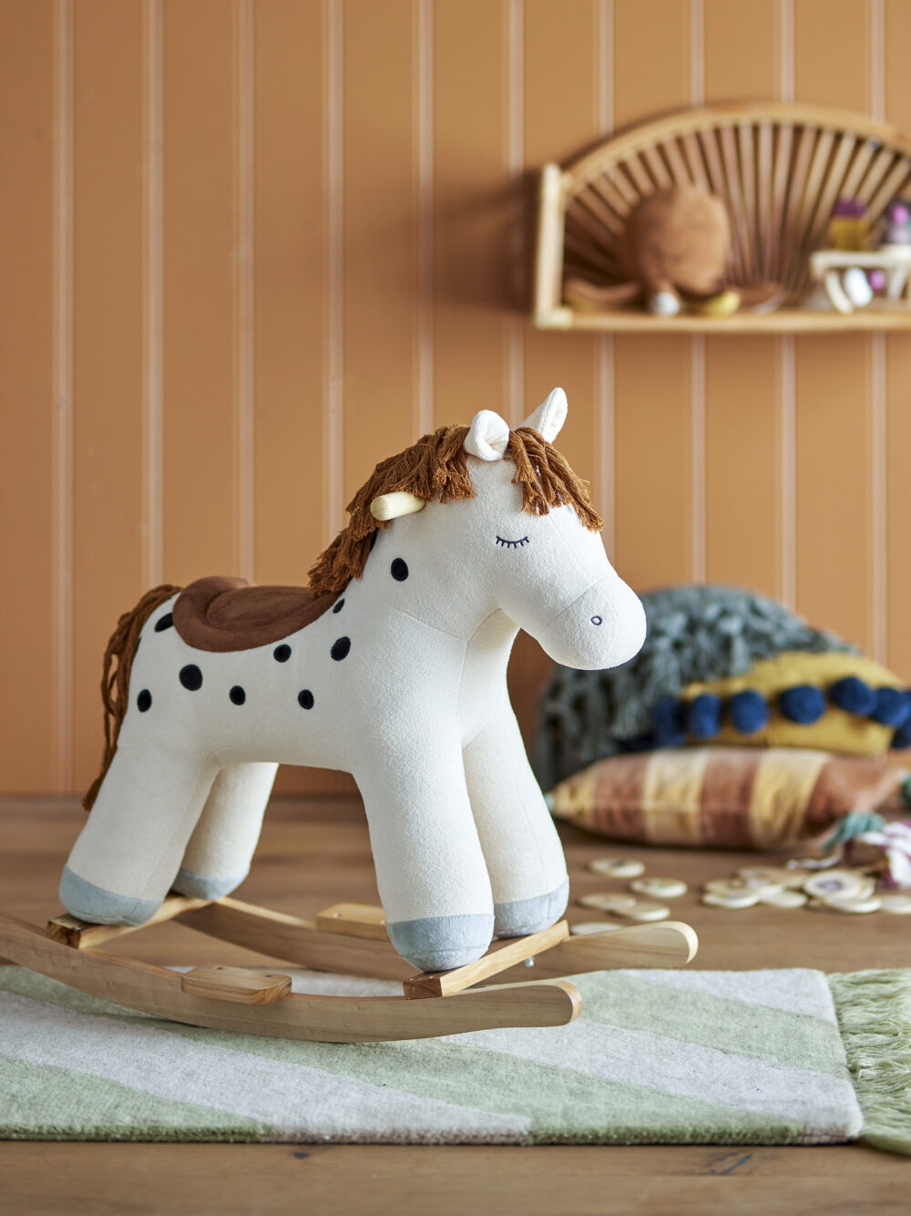 Merlen Rocking Toy, Horse, White, Polyester - Image 5