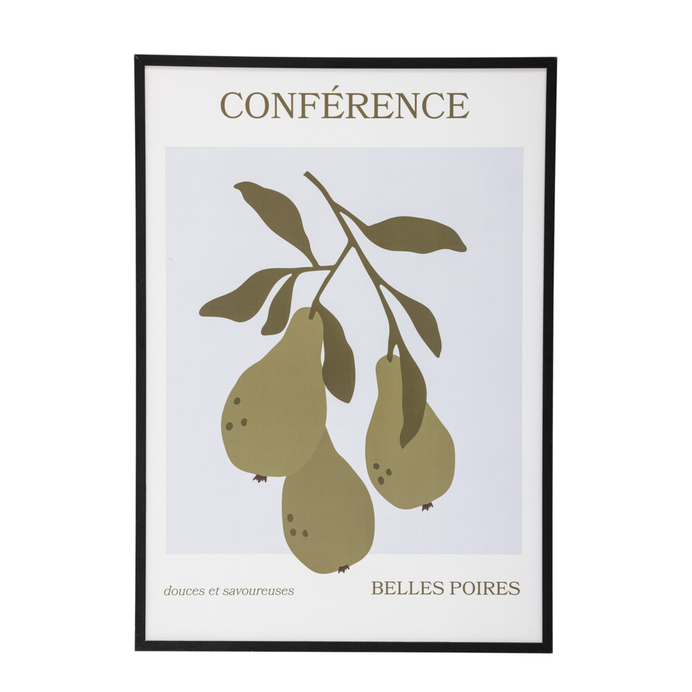 Poire Illustration w/ Frame, Black, Pine
