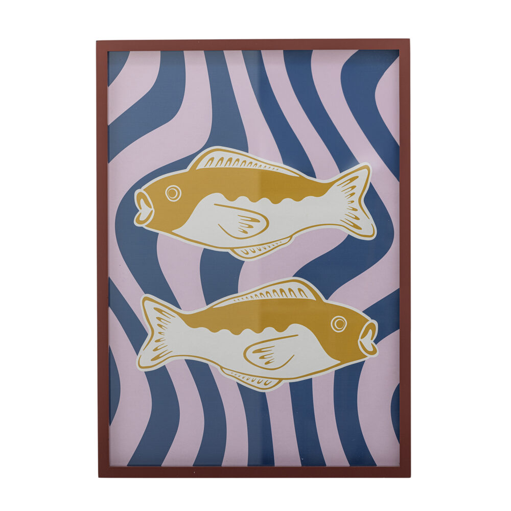 Remy Illustration w/ Frame, Rose, Firwood