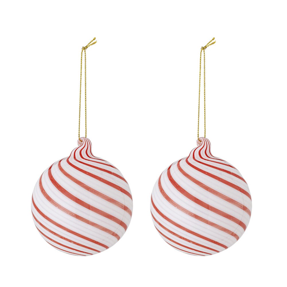 Zwirl Ornament, Red, Glass