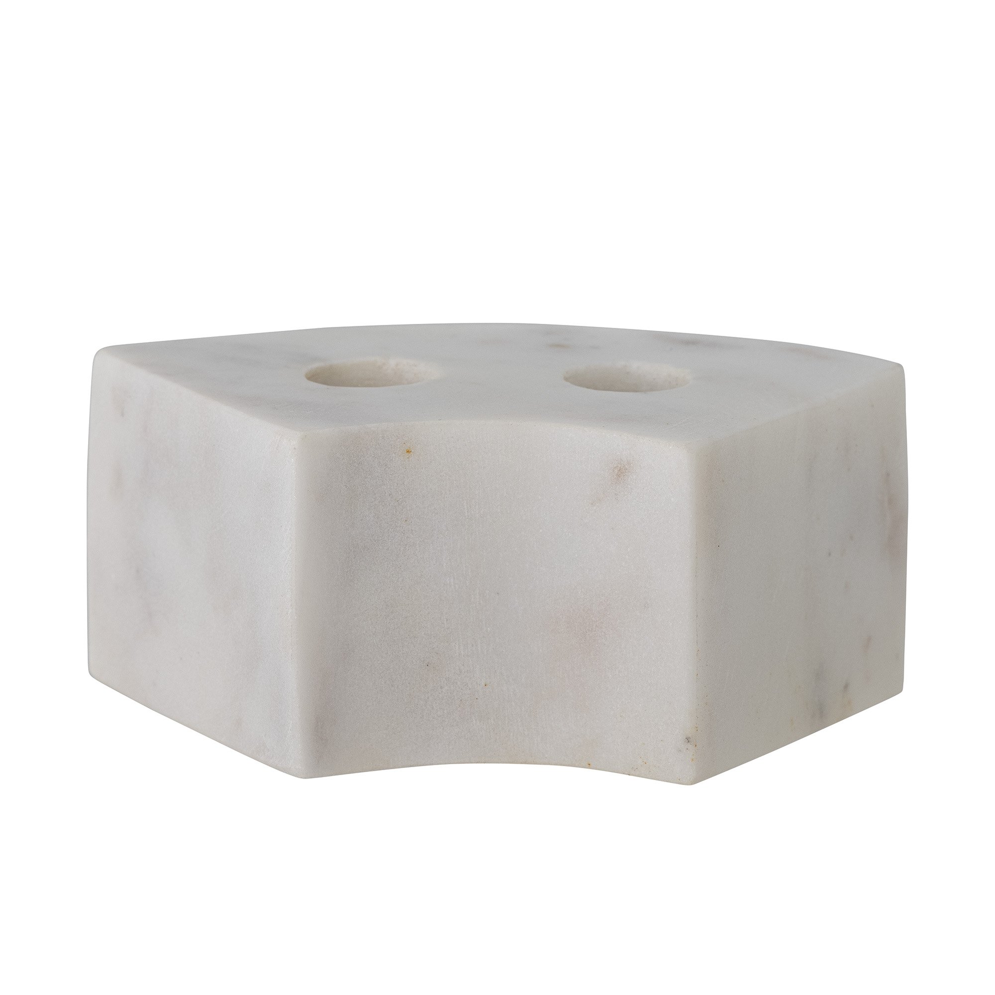 Florida Candle Holder, White, Marble