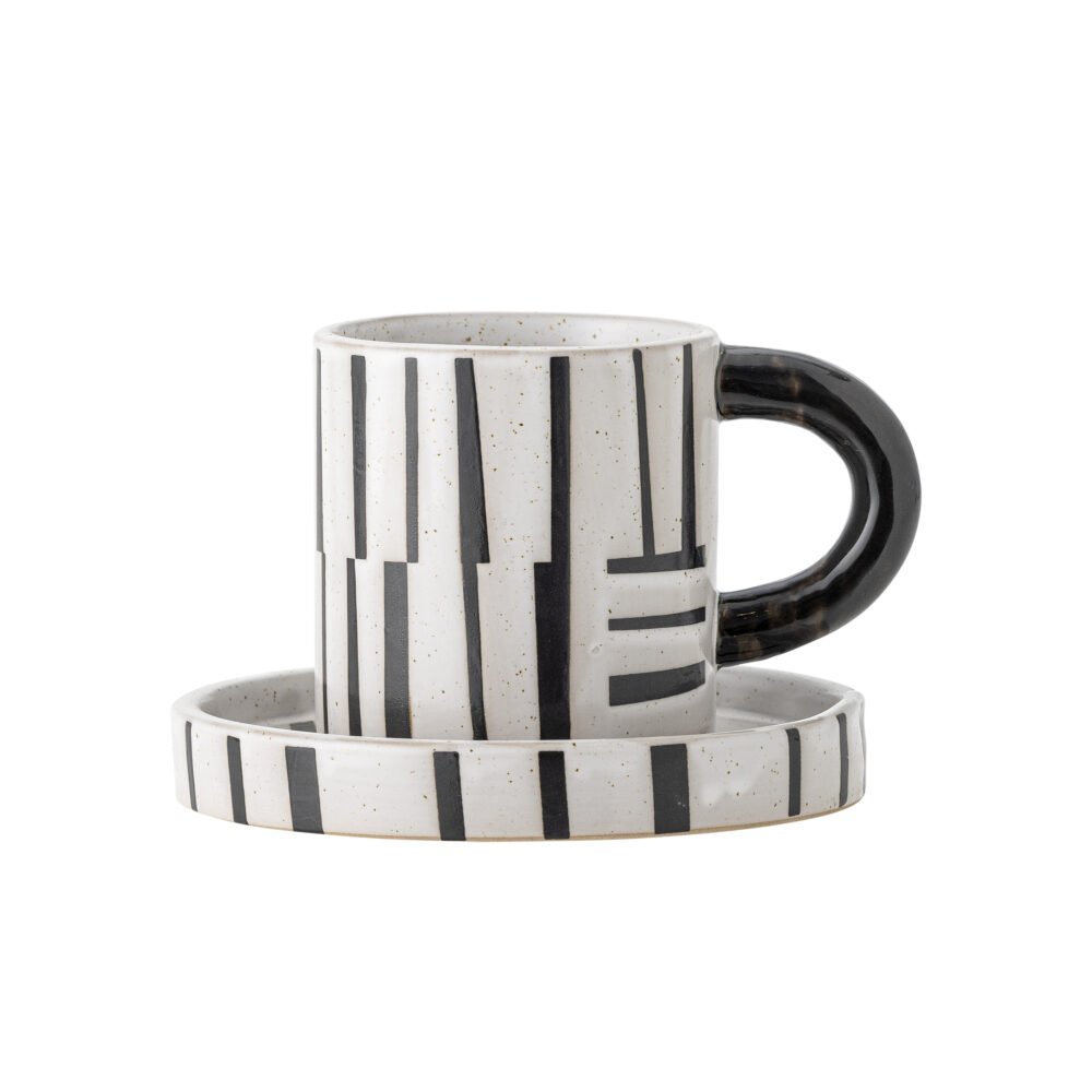 Frankie Cup w/Saucer, Black, Stoneware