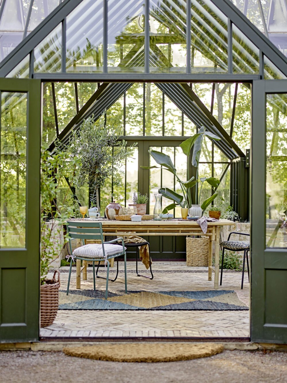 Monsi Dining Chair, Green, Galvanized Metal - Image 6
