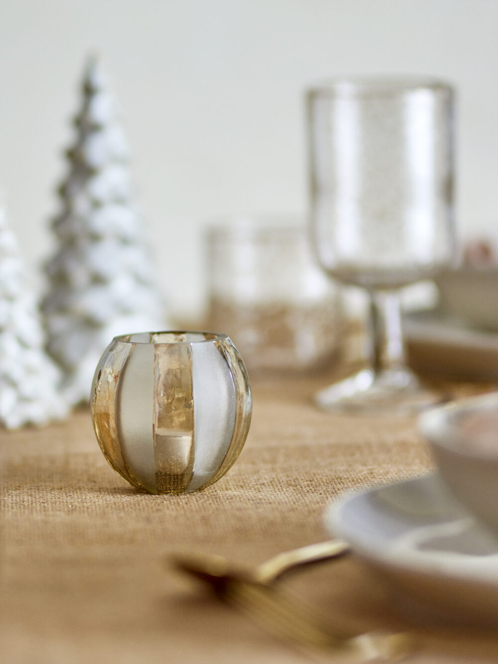 Felisia Votive, Gold, Recycled Glass - Image 3