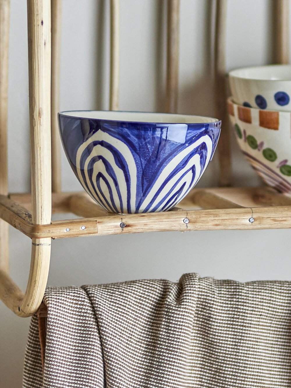 Shama Bowl, Blue, Stoneware - Image 3