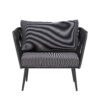 Pavone Fire-resistant Lounge Chair, Black, Metal