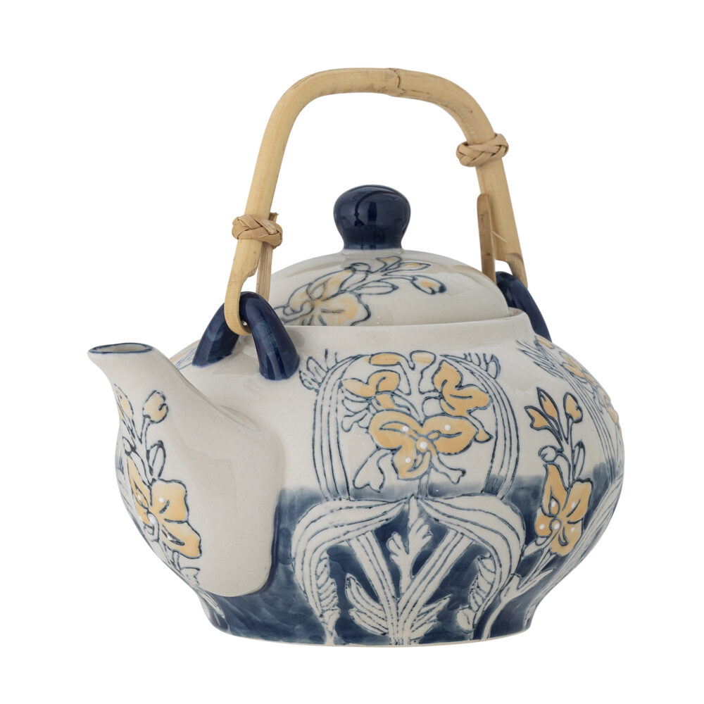 Myah Teapot w/Teastrainer, Blue, Stoneware - Image 3